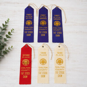 Vintage 1960s Chilton County Alabama Fat Stock Show Award Ribbon Lot Livestock